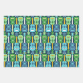 Vertikales Ukulele-Muster Geschenkpapier Set (Vorderseite)