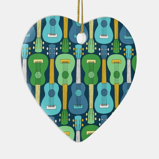 Vertikales Ukulele-Muster Keramik Ornament (Rechts)