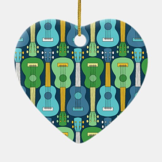 Vertikales Ukulele-Muster Keramik Ornament (Hinten)