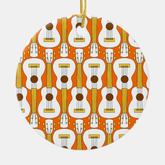 Vertikales Ukulele-Muster Keramik Ornament (Vorne)