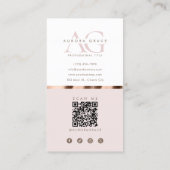 Vertikales White Rose Gold Grace Visitenkarte (Rückseite)