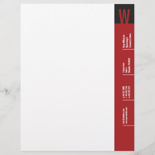 Vertikalität Kardinalrot Monogramm Briefkopf