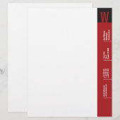 Vertikalität Kardinalrot Monogramm Briefkopf (Vorne/Hinten)