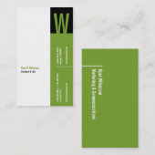 Vertikalitäts-Monogramm-Visitenkarte Visitenkarte (Vorne/Hinten)