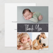 VertikalMehrfach-Foto-Kopfbrett-Babydusche Dankeskarte (Vorne/Hinten)