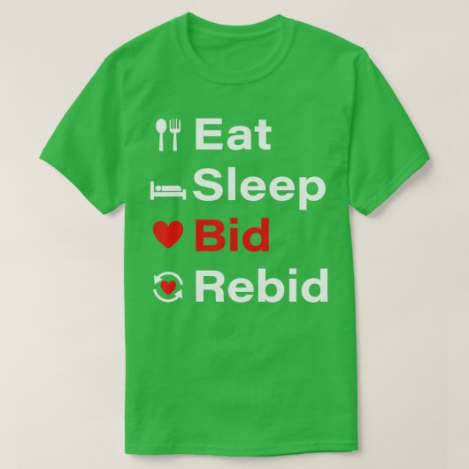 Vertrag Bridge Bidding Duplicate Card Game Player T-Shirt (Design vorne)