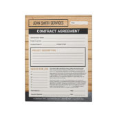 Vertrag über die Zuhause-Renovierung von Carpenter Notizblock (Rotiert)