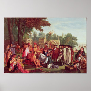 Vertrag von William Penn mit den Indianern 1683 Poster
