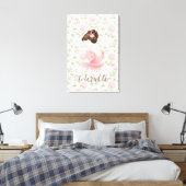 Verträglich - Jane Austen Floral Vintag Leinwanddruck (Insitu (Schlafzimmer))