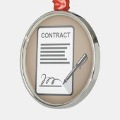 Vertrags-Ikone Silbernes Ornament (Links)