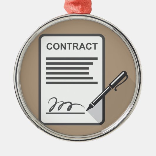 Vertrags-Ikone Silbernes Ornament (Vorne)