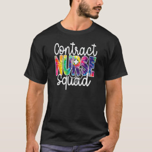 Vertrags-Krankenschwester-Team Tie Dye Regenbogen- T-Shirt