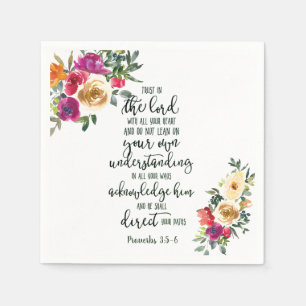 Vertraue auf den Herrn floral Serviette