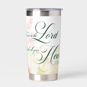 Vertraue auf den Herrn floral Thermobecher