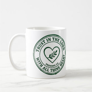Vertraue auf den Herrn Sprüche 3:5 Grüne Tintenste Kaffeetasse