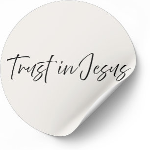 Vertraue auf Jesus – Minimaler christlicher Aufkle Runder Aufkleber