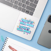 Vertraue darauf, dass es funktionieren wird, liebe aufkleber (Laptop mit iPhone)