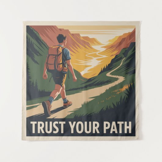 Vertraue deinem Weg Wandteppich (Vorderseite)
