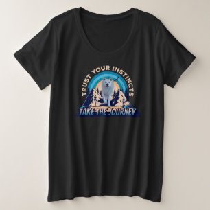 Vertraue Deinen Instinkten Arktischer Wolf Große Größe T-Shirt