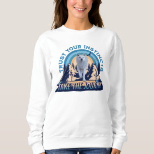 Vertraue Deinen Instinkten Arktischer Wolf Sweatshirt