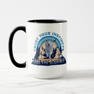 Vertraue Deinen Instinkten Arktiswolf-Abenteuer-Ku Tasse