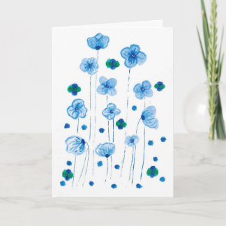 Vertraue deiner Reise | Blaue Wildblumen-Grußkarte Karte