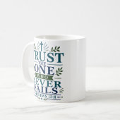 Vertraue Dem, Der Niemals Versagt Tägliche Glauben Kaffeetasse (Vorderseite Links)