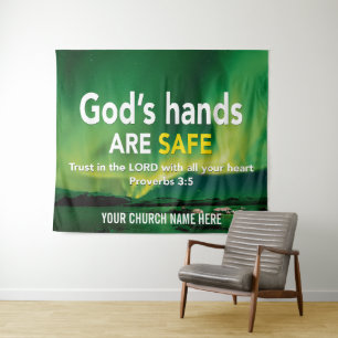 VERTRAUE DEM HERRN Christliche Kirchenwandkunst Wandteppich
