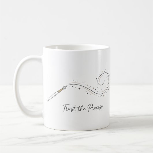 Vertraue dem Prozess Minimalistische Kaffeetasse (Links)