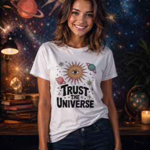 Vertraue dem Universum Mystische Sonnenauge Himmel T-Shirt