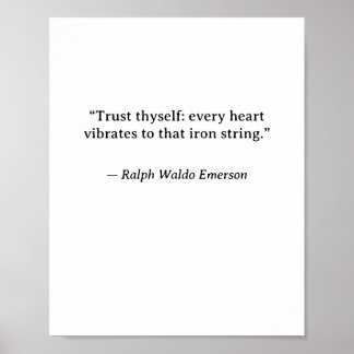 Vertraue Dir Selbst — Ralph Waldo Emerson Minimali Poster