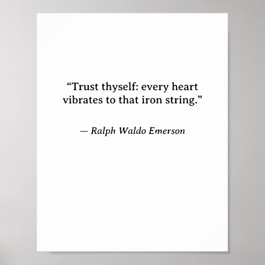 Vertraue Dir Selbst — Ralph Waldo Emerson Minimali Poster (Vorne)