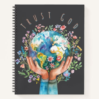 Vertraue Gott Blumenerde Notizbuch | Christlicher 