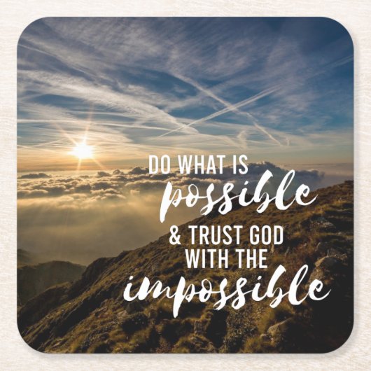 Vertraue Gott, der Christlich Inspiriere Rechteckiger Pappuntersetzer (Vorderseite)