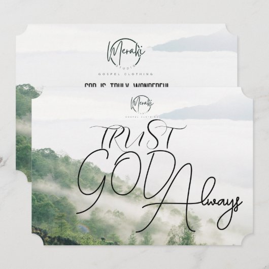 "Vertraue Gott immer Einladung (Vorne/Hinten)
