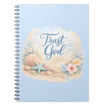 "Vertraue Gott" Küstenstrand Wasserfarbe Christlic