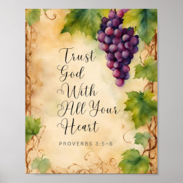 Vertraue Gott mit deinem ganzen Herzen Sprüche 3:5 Poster