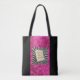 Vertraue in Gottes Zeitplanung rosa Glitter Zebra  Tasche