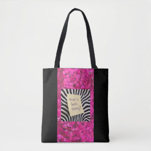 Vertraue in Gottes Zeitplanung rosa Glitter Zebra Tasche