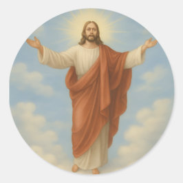 Vertraue Jesus Runder Aufkleber
