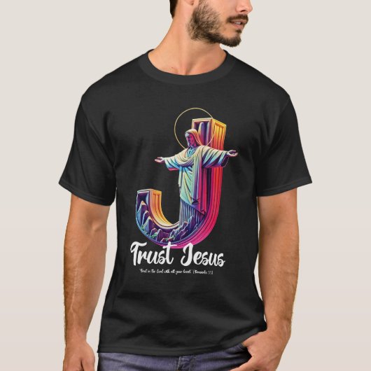 Vertraue Jesus (Sprüche 3:5) T-Shirt (Vorderseite)