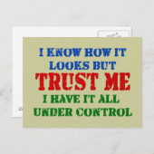 Vertraue mir - alles unter Kontrolle Postkarte (Vorne/Hinten)