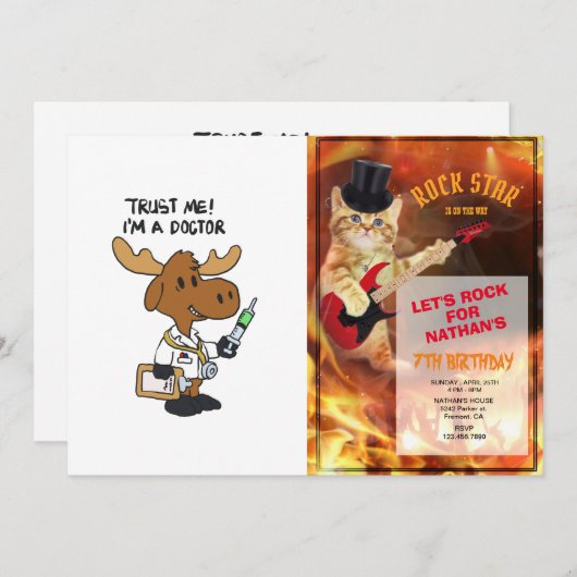 Vertraue mir! i.m á Arzt | Hintergrundfarbe auswäh Einladung (Vorne/Hinten)