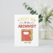 Vertraue mir, ich bin Archivist Postkarte (Stehend Vorderseite)