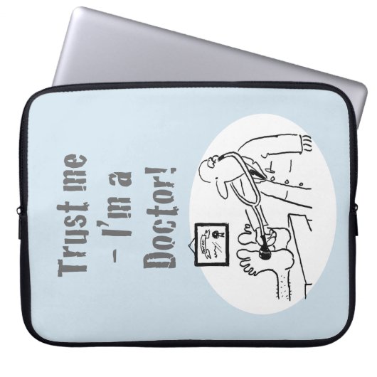 Vertraue mir - ich bin Arzt! Funny Cartoon Laptopschutzhülle (Vorderseite)