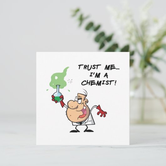 Vertraue mir, ich bin Chemist Einladung (Stehend Vorderseite)