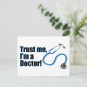Vertraue mir Ich bin Doktor Stethoscope Postcard Postkarte (Stehend Vorderseite)