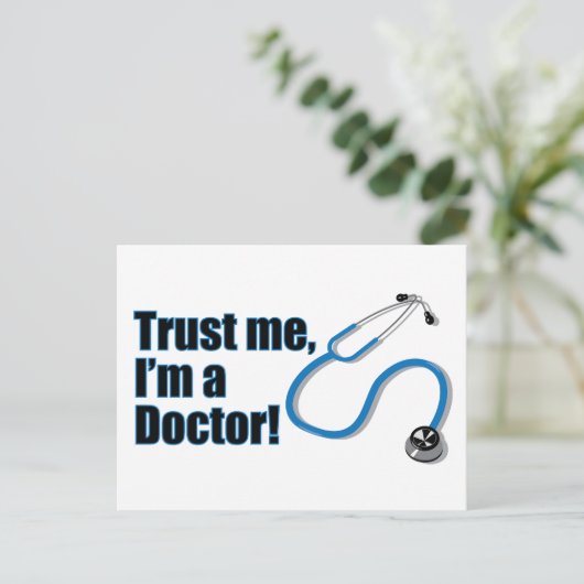 Vertraue mir Ich bin Doktor Stethoscope Postcard Postkarte (Stehend Vorderseite)