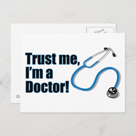 Vertraue mir Ich bin Doktor Stethoscope Postcard Postkarte (Vorne/Hinten)