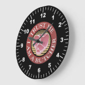 Vertraue mir, ich bin ein Butcher-T-Bone Große Wanduhr (Winkel)
